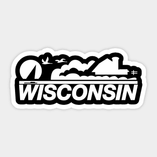 Wisconsin License Plate All White Sticker